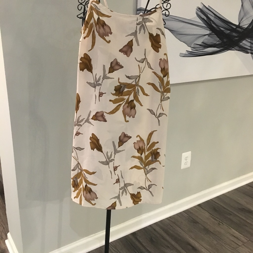 Sense USA Ivory and Tan spaghetti strap Slip Dress - Picture 5 of 8